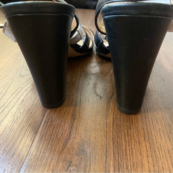 Botkier Sera Caged Black Leather Chunky Edgy Strappy Slingback Sandal Heel SZ 11 - Picture 14 of 14